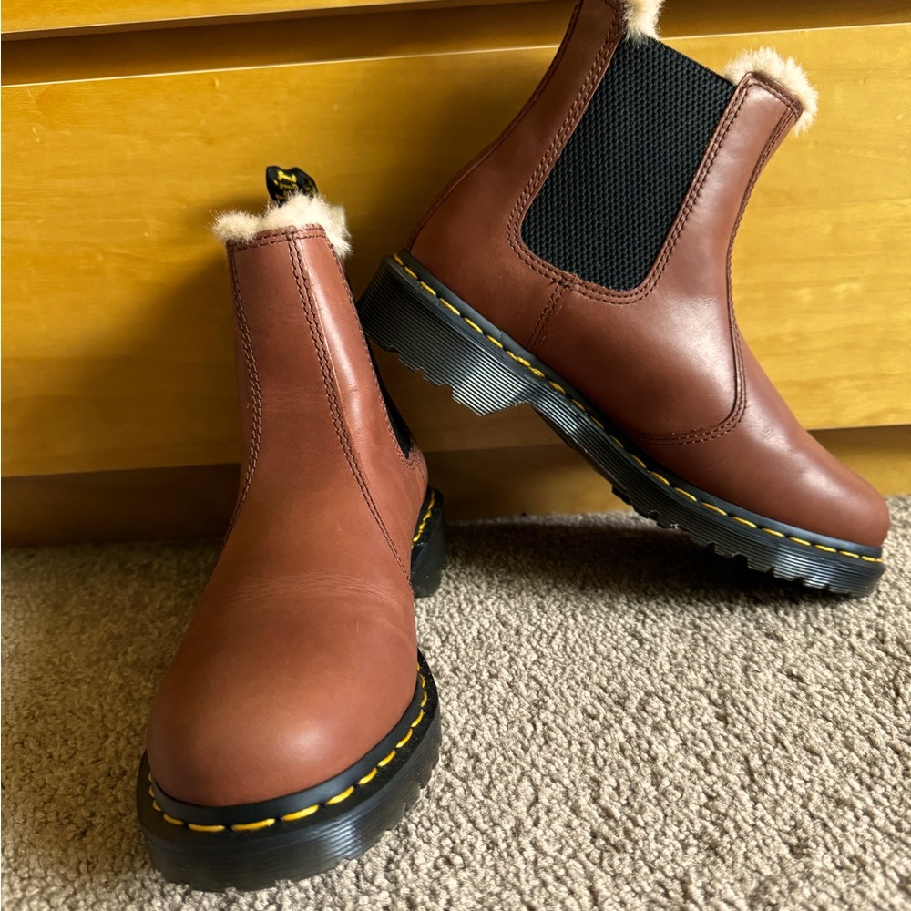 Dr. Martens Leonore Faux Fur-lined Chelsea Boot
